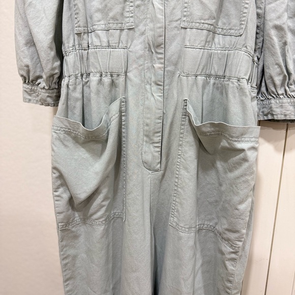 Light Blue Green Jumpsuit with Pockets - Picture 5 of 8